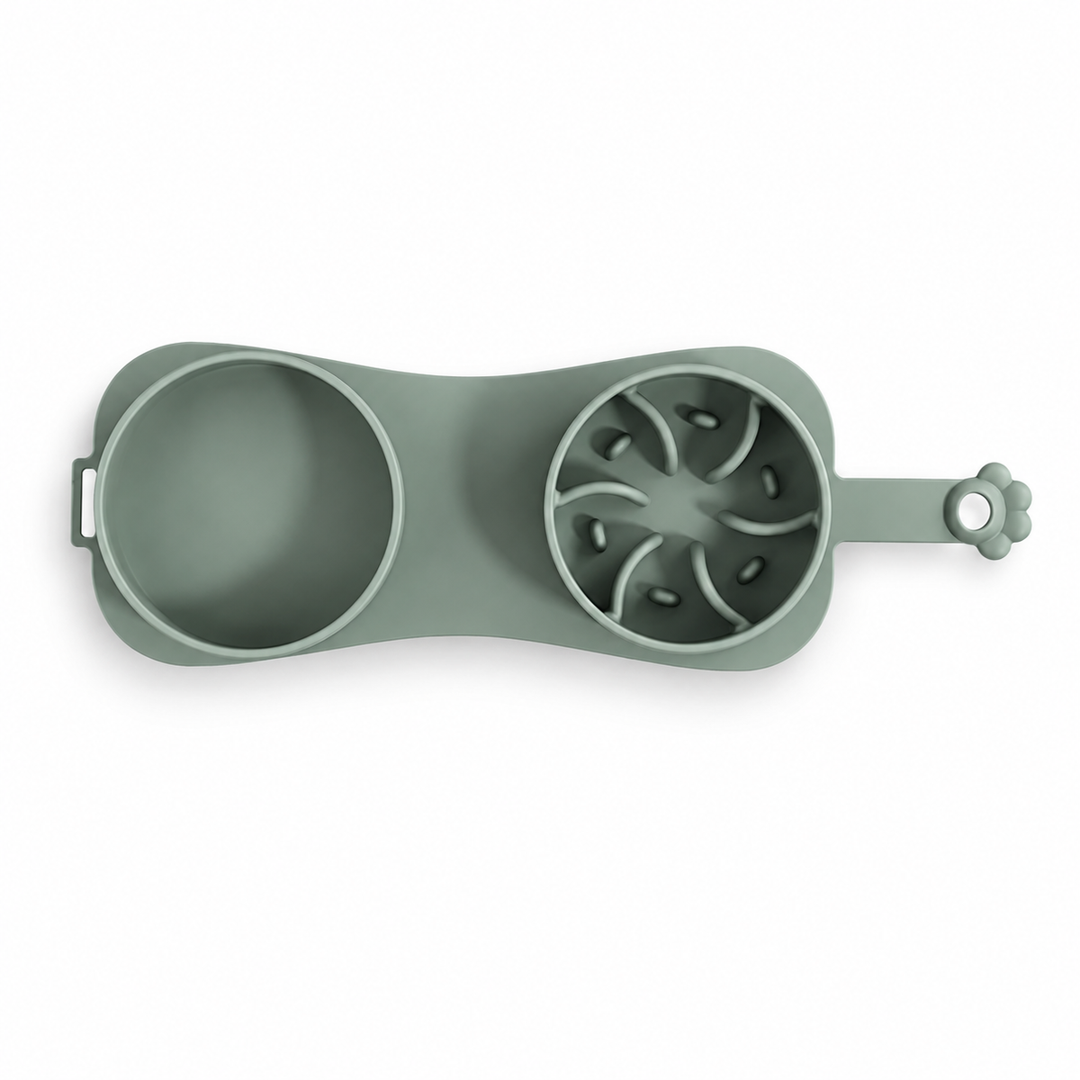 Foldable Double Pet Bowl with Slow Feeder