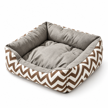 Wave Pattern Square Pet Bed