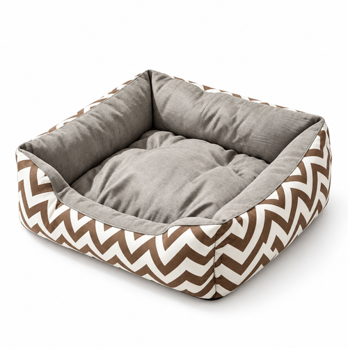 Wave Pattern Square Pet Bed